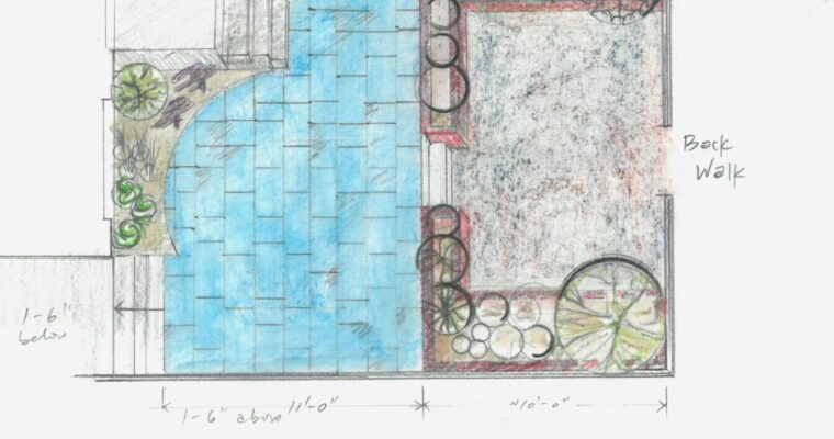 Design sketches for a Chicago courtyard in the Gold Coast